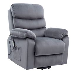 Løftestol m. massage, Visby i gråt stof