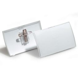 Navneskilt CLICK FOLD m nål 40x75 mm 10 stk.