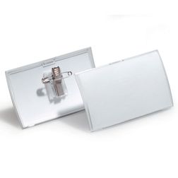 Navneskilt CLICK FOLD m nål 54x90mm 25 stk.