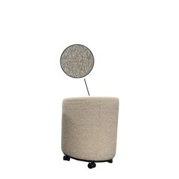 Round Pouf, Beige og Hvid