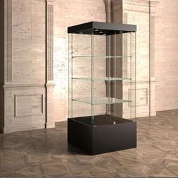 Glasmontre Athene 80 cm, m. 3 hylder