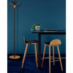 Gulvlampe Baly Bamboo LED, sort