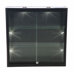 Væghængt glasvitrine Allum, m. LED lys