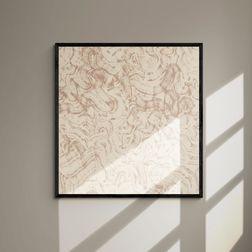 Akustik billede Beige bølge kaligrafi 57x60 cm