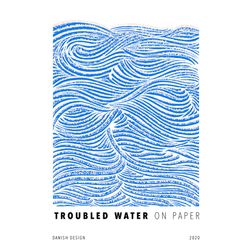 Akustik billede Troubled Water Blue 80x112 cm