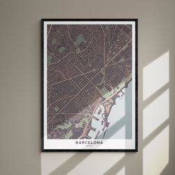 Akustik billede Barcelona kort 56x80 cm