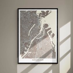 Akustik billede København kort 56x80 cm