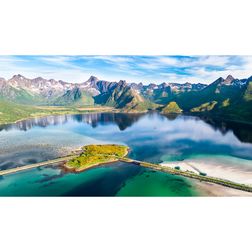 Akustik billede Summer in Lofoten 80x45 cm