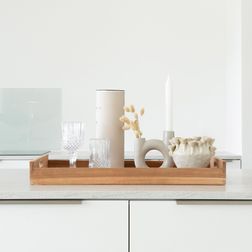 Bakke i teaktræ 58x38 cm, natur