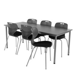 Oporto Base 80x180 bord m. 6 stole med polster