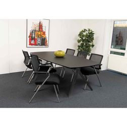 Mødebord Alpha 90/110x220, sort stel