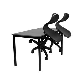 Skolebord 70x130 cm med 2 Togo stole mørkegrå