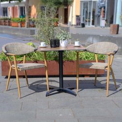 Professionelt cafesæt 2 Navona natur stole+1 Bellini bord