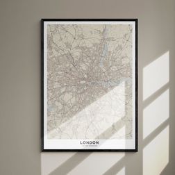 Akustik billede London kort 80x114 cm