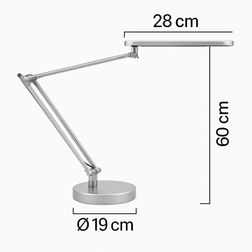 Skrivebordslampe Mambo LED, sølv