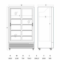 Displaykøleskab Scandomestic DC1000BSLD