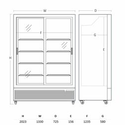 Displaykøleskab Scandomestic DC1300BSLD