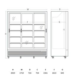 Displaykøleskab Scandomestic DC1500BSLD