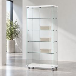 Glasvitrine Trento 2L. m/2 LED spot, hvid