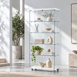 Glasvitrine Trento 2L. m/2 LED spot, hvid