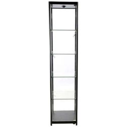 Glasvitrine Allum. m/lys og 4 hylder