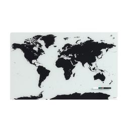 Glastavle Naga verdenskort 50x80 cm