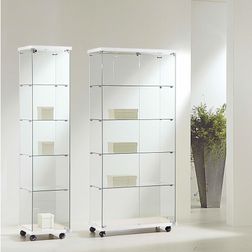 Glasvitrine Trento 2L. m/2 LED spot, hvid