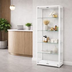 Glasvitrine Diamond 8, hvid