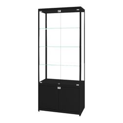 Glasvitrine Diamond 8SL, med skab og lys
