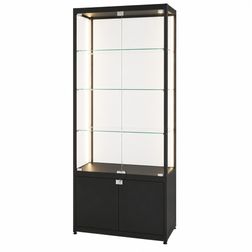 Glasvitrine Diamond 8SL, med skab og lys