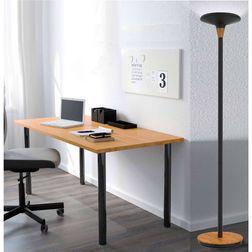 Gulvlampe Baly Bamboo LED, sort
