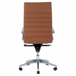 Kontorstol Prestige høj ryg, cognac brun