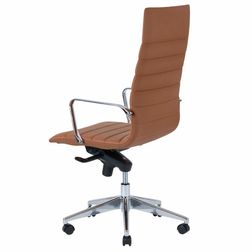 Kontorstol Prestige høj ryg, cognac brun