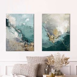 Malerier Up hill & Dawn hill, sæt af 2 stk. 60x80 cm