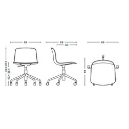 Kontorstol HAY AAC 50, sort/grågrøn