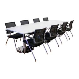 Mødebord/konferencebord Van Doren med 8 Sintec X Stole