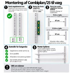 Vægfag CP25, 1 følgefag m. 5 trådhylder