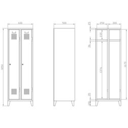 Omklædningsskab UniCabin 2 rum, Blå
