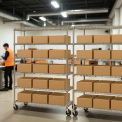 Trådreol Wirefix 46x122x190 h cm, m. hjul