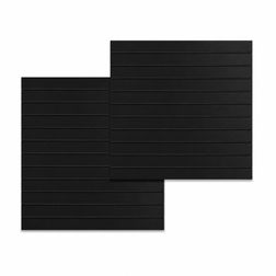 Rillepanel Basic+120x120 cm, sort, 2pak