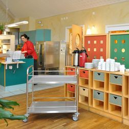 Rullebord 2 hylder, sarg. Rustfri