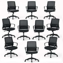 Siena kontorstole sort. 10 stk.