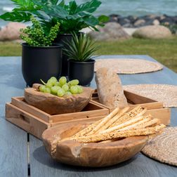 Skål i teaktræ Ø20x8h cm, natur