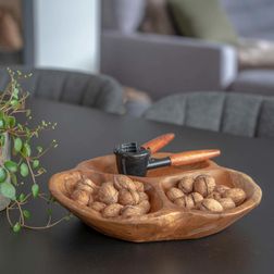 Skål i teaktræ Ø30x5h cm, natur