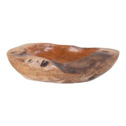 Skål i teaktræ Ø30x10h cm, natur