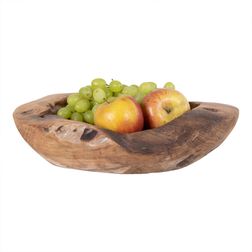 Skål i teaktræ Ø30x10h cm, natur