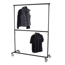 Tøjstativ 600, m.  dobbelt bøjlestang, sort