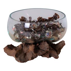 Træskulptur Waterdrop Ø15x15h cm, teak