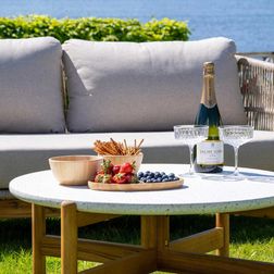 Udendørs sofabord Terracina Ø84 cm, hvid