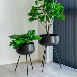 Blomsterstandere i stål FLOW 2 stk. sort